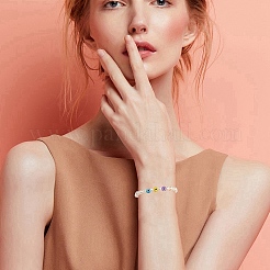 640 шт. 8-х цветные бусины из смолы от сглаза RESI-YW0001-89