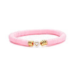 Set di braccialetti elastici da surfista heishi in argilla polimerica fatti a mano a 4 colori&nbsp;BJEW-JB07753-01