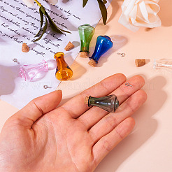 6 шт. 6-цветное стеклянное конусное украшение для бутылки желаний&nbsp;AJEW-TA0001-52B