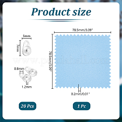 20 шт. 925 наконечника для бусин из стерлингового серебра STER-UN0001-25