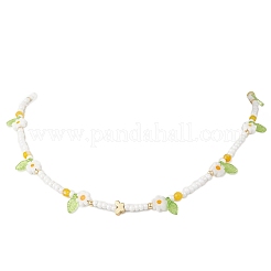 Collane da donna con perline di vetro millefiori e semi di vetro&nbsp;NJEW-MZ00150-02