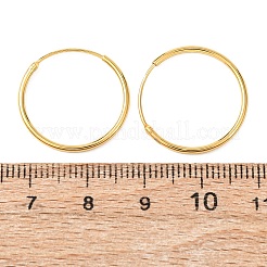 925 plata esterlina pendientes de aro huggie&nbsp;EJEW-C179-05B-G