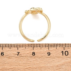 Регулируемые латунные кольца-манжеты с микропаве из кубического циркония для женщин&nbsp;RJEW-B138-02G