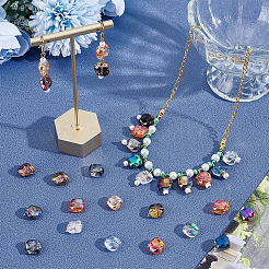 150шт 15 цвета гальванические прозрачные стеклянные бусины&nbsp;GLAA-PH0003-81