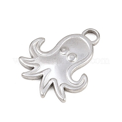 オーシャンシリーズ 304 ステンレススチールペンダント  ステンレス鋼色  タコのチャーム  20x16.5x2mm  穴：3mm&nbsp;STAS-L313-04D-P
