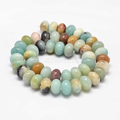 Рондель натуральный цветок амазонитовые бусины пряди G-K094-10x6mm-A