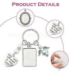 Сплав пустая купольная фоторамка овальная и прямоугольная свадебная подвеска&nbsp;KEYC-CJ00008