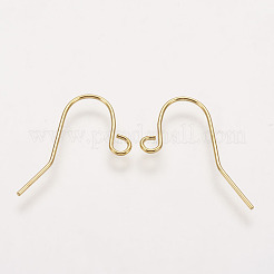 ジュエリーパーツ  アイアン製ピアスフック  ニッケルフリー  ゴールドカラー  12x17mm&nbsp;X-IFIN-J079F-G