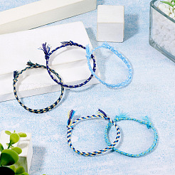 5 pulsera trenzada de cordón de algodón bohemio de 5 colores&nbsp;BJEW-TA0001-27