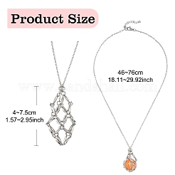 3 шт. 3 стиля ожерелья с подвесками в виде мешочка из нержавеющей стали 304 в стиле макраме&nbsp;NJEW-YW00006