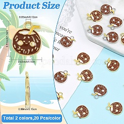 20 шт. подвески из двухцветного сплава кокосовой воды&nbsp;FIND-YW0011-69