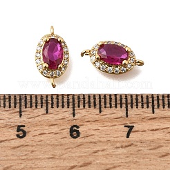 Ovale Verbindungsanhänger aus Messing mit Zirkonia-Pavé&nbsp;KK-C255-09A-02