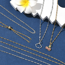 10 шт. 2 цвета 304 нержавеющая сталь сингапурская цепочка для изготовления ожерелья&nbsp;AJEW-SC0003-99