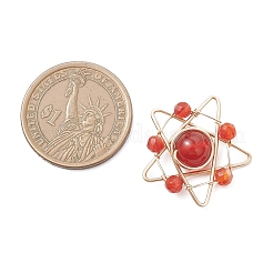 Подвески из медной проволоки из натурального сердолика&nbsp;PALLOY-TA00368-02