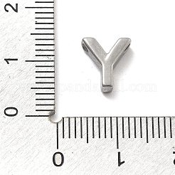 304ステンレススチールチャーム  レターチャーム  文字y  9.5x8.5x3mm  穴：1.6mm&nbsp;STAS-R138-07P-Y