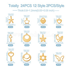 24шт 12 стильных подвески из нержавеющей стали STAS-FW0001-30