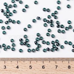 MIYUKIラウンドロカイユビーズ  日本製シードビーズ  （rr362)ルビー裏地付きエメラルド光沢  8/0  3mm  穴：1mm  約422~455PCS /ボトル  10 G /ボトル&nbsp;SEED-JP0009-RR0362