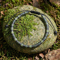 Geflochtene Armbänder aus Glas und natürlichen chinesischen Südjadeperlen&nbsp;SG8473
