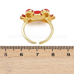 Manschettenringe aus Messing und Emaille für Damen&nbsp;RJEW-P157-01B-G