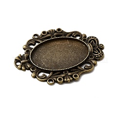 Тибетском стиле сеттинги сплава кулон горный хрусталь кабошон TIBEP-5315-AB-FF