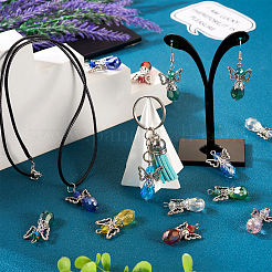 18шт 9 цветные гальванические прозрачные стеклянные подвески&nbsp;PALLOY-TAC0046