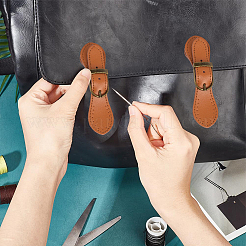 Вырезанная полая 2шт кожаная пряжка-тогл&nbsp;AJEW-CL0001-26B