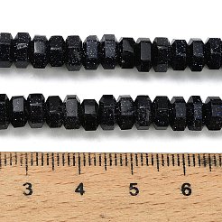 Синтетический синий авантюрин бисер нитей&nbsp;G-G317-A07-3x6mm