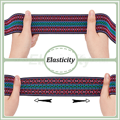 Жаккардовая резинка из полиэстера в этническом стиле OCOR-WH0070-91B-1