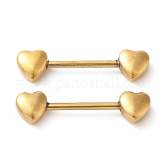 Кольца для носа в форме сердца из нержавеющей стали 201 с штифтами из нержавеющей стали 304 AJEW-P109-02G