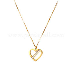 Collane con pendente da donna in acciaio inossidabile 304 con pavé di zirconi cubici.&nbsp;WG4D9D9-01