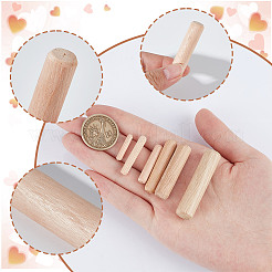 480 шт. 6 шт. деревянных рифленых штифтов AJEW-NB0005-87