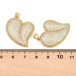 Латунные микропаве прозрачные подвески с фианитом&nbsp;KK-C166-05G