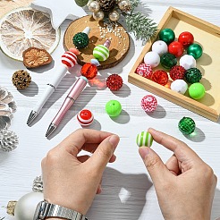 Наборы для самостоятельного изготовления подвесок из круглых акриловых и полосатых смоляных бусин DIY-YW0010-21A