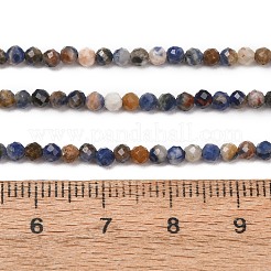 天然石ソーダライトビーズ連売り  多面カット  ラウンド  2.5~3mm  穴：0.6mm  約147個/連  15.55''（39.5センチメートル）&nbsp;GG-NH0011-A01-01