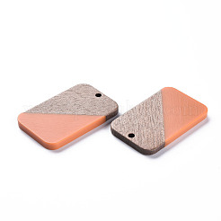 Pendentifs en résine opaque et bois de noyer&nbsp;RESI-T035-38B