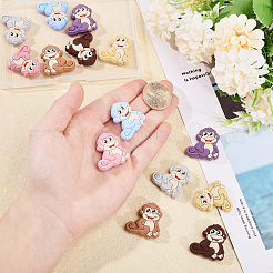 14 шт. 7-цветные фокусные бусины из пищевого экологически чистого силикона в виде обезьяны SIL-CA0003-10