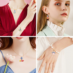 28шт 7 стиля подвески из сплава с эмалью&nbsp;ENAM-SC0002-02