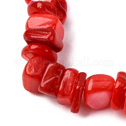Braccialetti elastici con perline di conchiglie d'acqua dolce naturali tinte per uomo e donna&nbsp;BJEW-JB12478-01