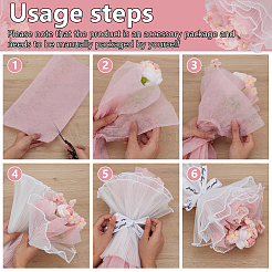 Вязаный крючком полиэстеровый цветок AJEW-BC0007-57