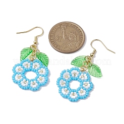 3 пара серег с подвесками из бисера ручной работы EJEW-MZ00143