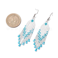 Серьги-кисточки из бисера из нержавеющей стали 304&nbsp;EJEW-MZ00432-02