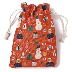 Рождественские сумки для хранения с тканевым принтом ABAG-F010-02A-01