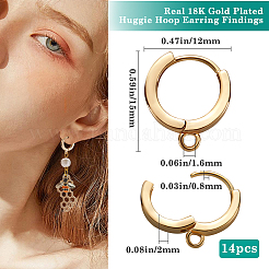 14 шт. латунные серьги-кольца KK-BBC0014-51