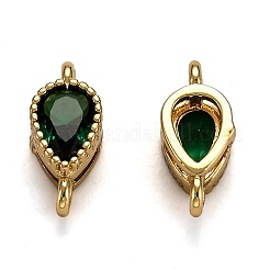 Настоящие 18k позолоченные латунные соединители с микропаве с кубическим цирконием&nbsp;ZIRC-L100-007G