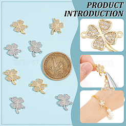 8 шт. 2-х цветные латунные подвески-соединители с микропаве из кубического циркония KK-BC0012-15