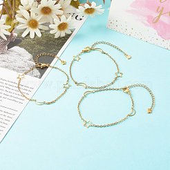 Браслет из нержавеющей стали 304 с луной и звездами BJEW-JB06521