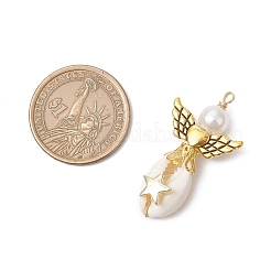 2 шт. подвески в виде ангела из натуральной ракушки каури 2 цветов PALLOY-JF03662-01