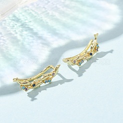 Boucles d'oreilles à clous en laiton pavé de zirconiums cubiques&nbsp;KK-CBAA351-20G-02