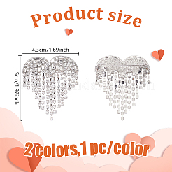 2шт брошь из двухцветного сплава со стразами&nbsp;FIND-GO0003-52