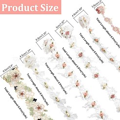 6 ярд двухцветных вышитых лент DIY-AR0002-34